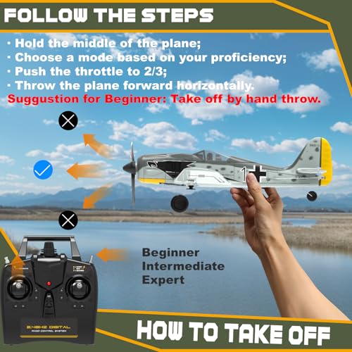 RC Plane 4-CH Remote Control Airplane Ready to Fly with Stabilization System for Beginners O911903