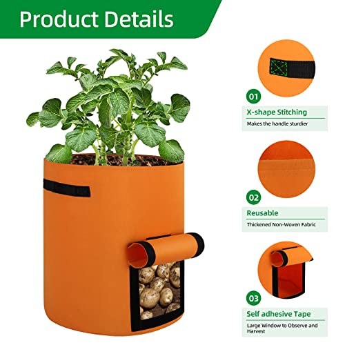 10 Gallon Grow Bags with Flap and Handles, 6-Pack K272