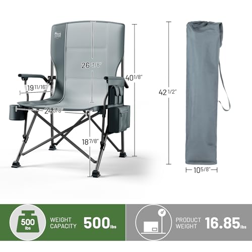 Oversized Folding Camping Chair High Back Heavy Duty for Adults with Cup Holder K6105