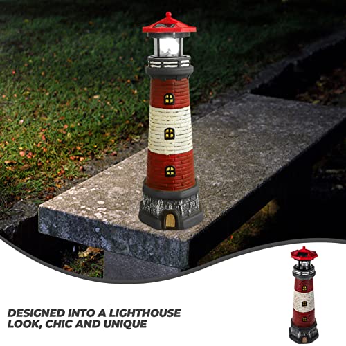 Solar Rotating Lighthouse Outdoor Garden Decor Lantern R852