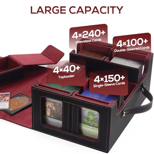 Card Storage Box with Dividers for TCG Sports Cards S2798