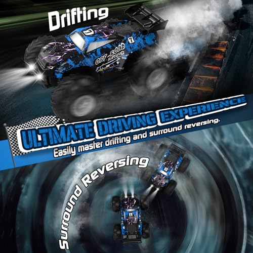 Remote Control Car, All-Terrain Truck for Boys, Rechargeable with LED, 2.4GHz H693