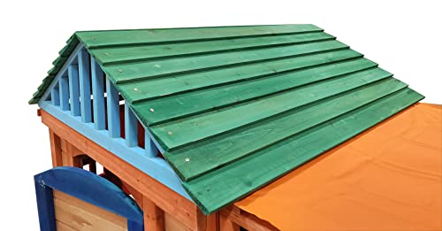 Outdoor Wood Playhouse for Kids with Mailbox and Bench D9530