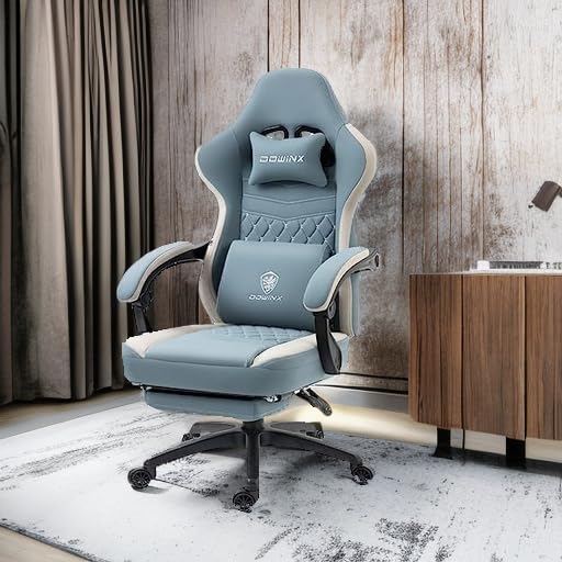 Gaming Chair with Breathable Fabric, Pocket Spring Cushion and Footrest H620