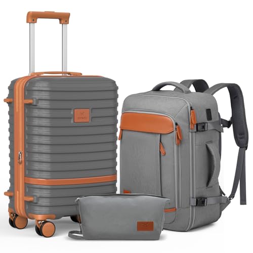 Expandable Carry-On Luggage Set, Lightweight Hard Shell 20 Inch with Spinner Wheels M12570