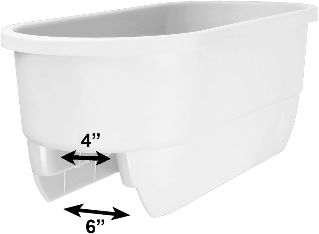 24" Dual Deck Railing Planter, White, Set of 2 G63022
