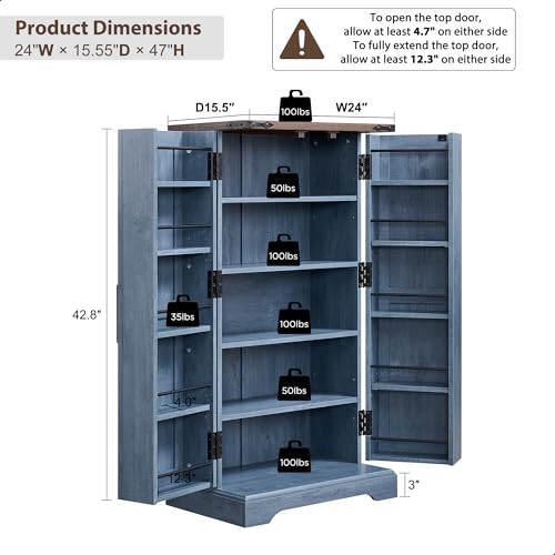 Farmhouse Storage Cabinet with Barn Doors and Adjustable Shelves X3170