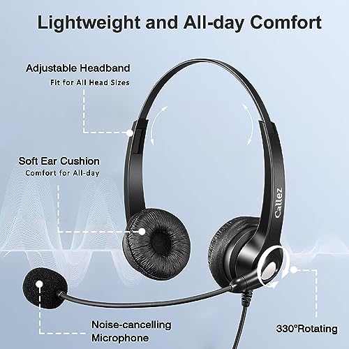 2.5mm Phone Headset with Microphone Noise Cancelling & Volume Controls D40912