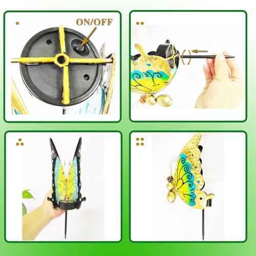 Solar Butterfly Garden Light with Ground Stake X79937