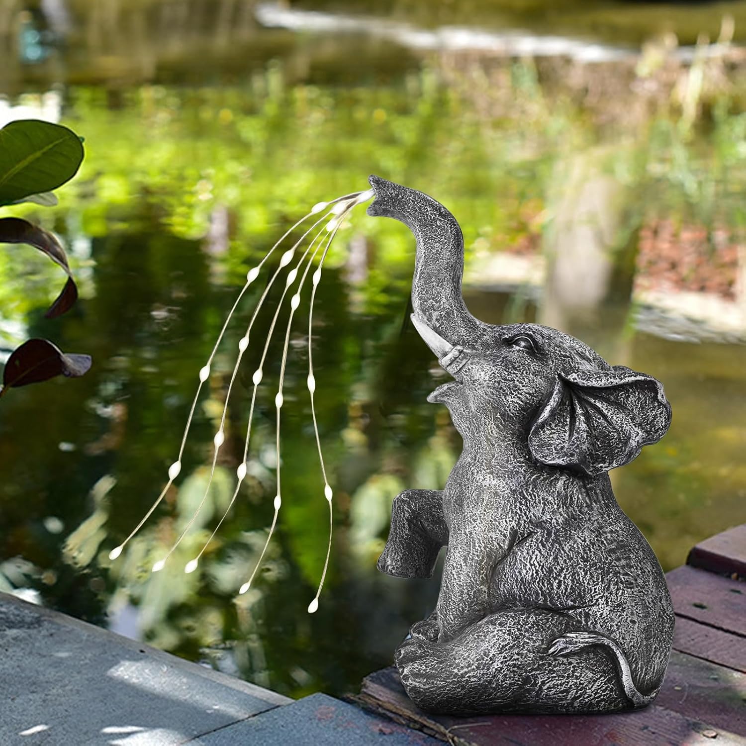 Solar Elephant Garden LED Light Statue P4758