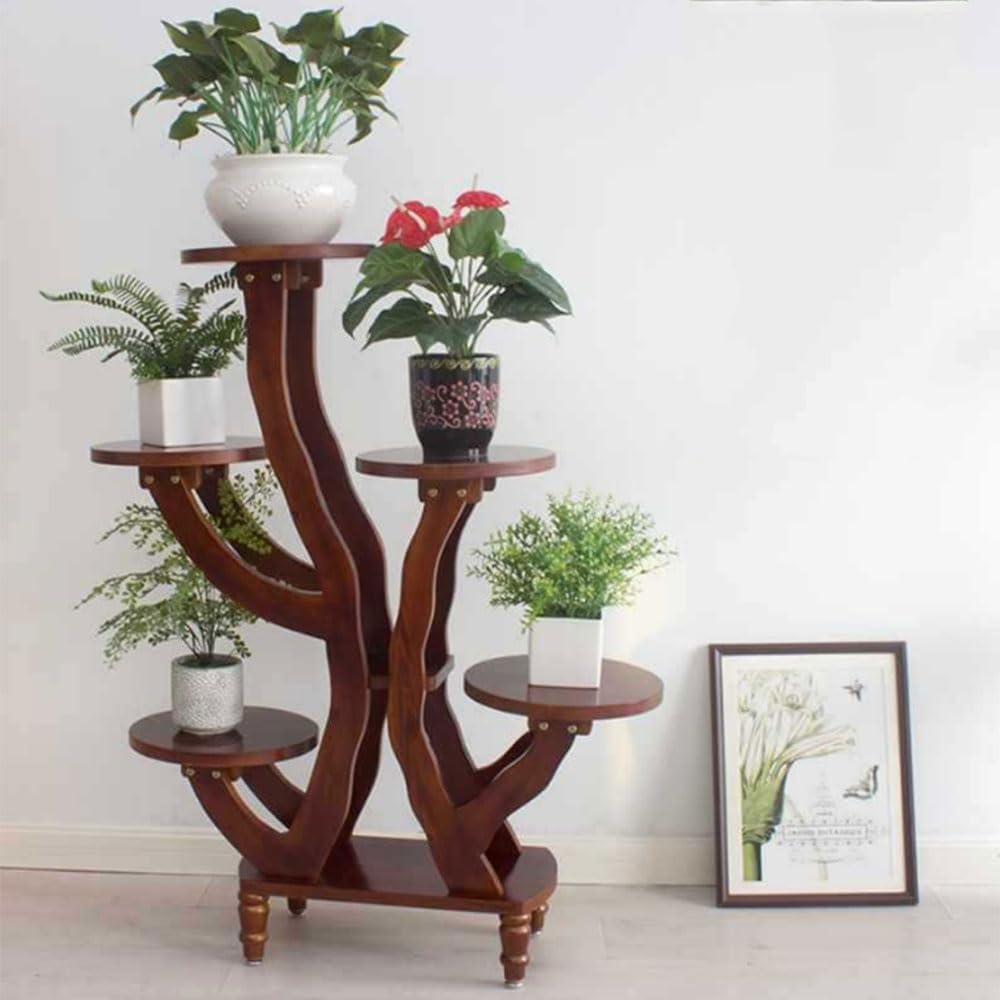 5 Tier Plant Stand Indoor Wooden Tall Flower Pot Holder Rack V71606