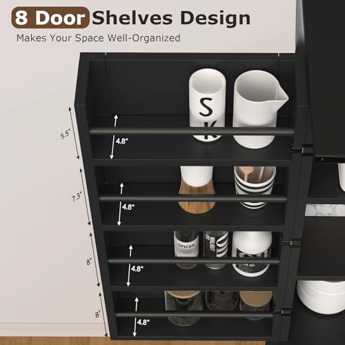 Farmhouse Pantry Cabinet with 6 Shelves and Barn Doors, Brown K34379