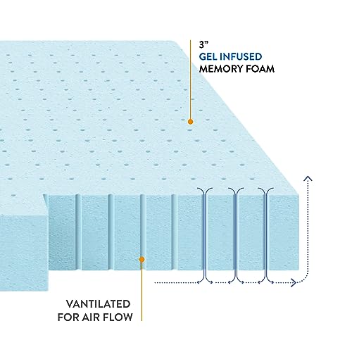 Queen Size 3 Inch Ventilated Memory Foam Mattress Topper V52104