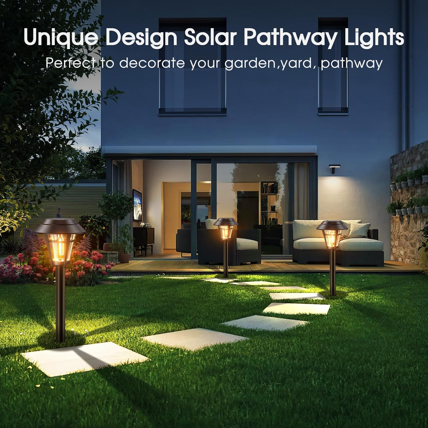 Solar Pathway Lights Outdoor, 10 Pack, Waterproof, Auto On/Off C50421