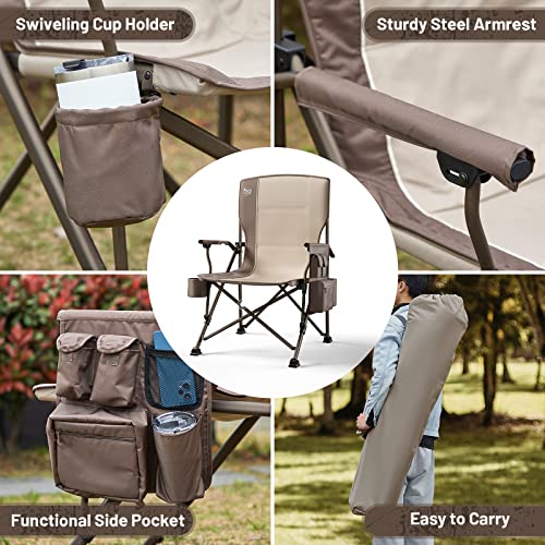 Oversized Folding Camping Chair High Back Heavy Duty for Adults with Cup Holder K6105