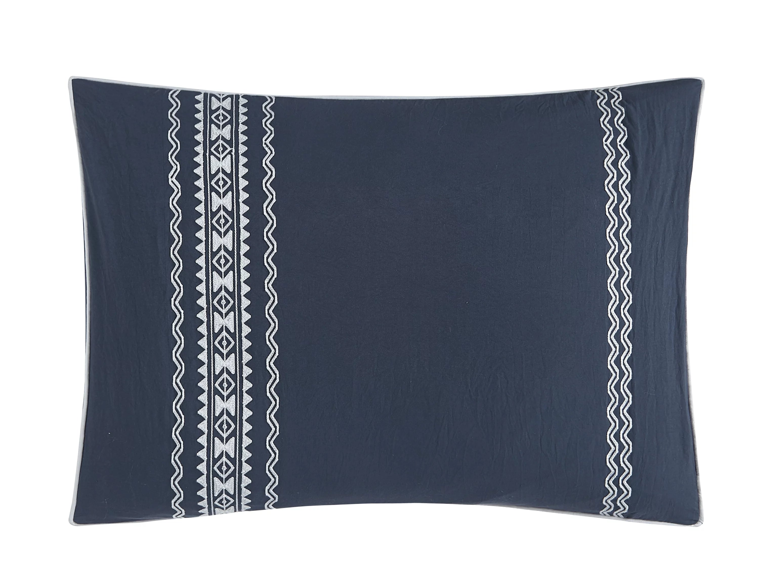 Navy Full Comforter Set with Sheets, Aztec, Polyester U168834
