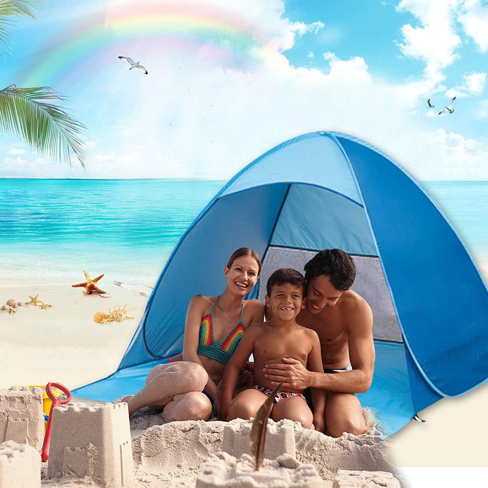 Pop Up Beach Tent, UPF 50+ Sun Shelter for 2 Person with Carry Bag M475