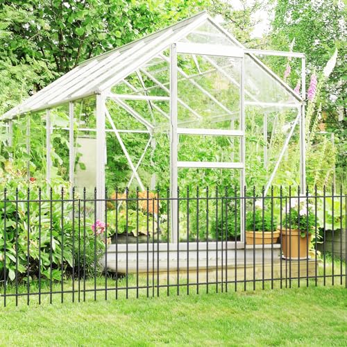Metal Garden Fence 24in H x 10ft L, No Dig Border Panels for Dogs, Outdoor Yard Patio L70784