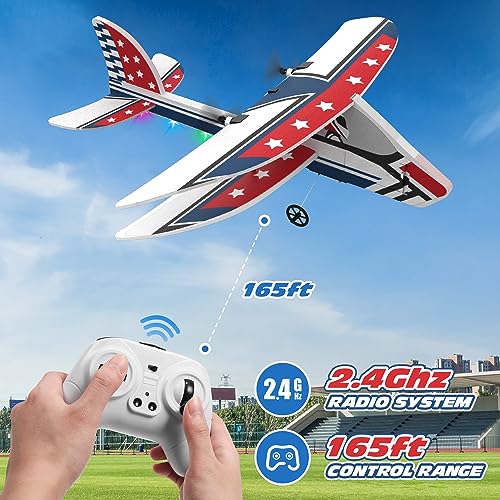 RC Plane Remote Control Airplane with 3 Batteries and 6-Axis Gyro Stabilizer for Beginners G9873