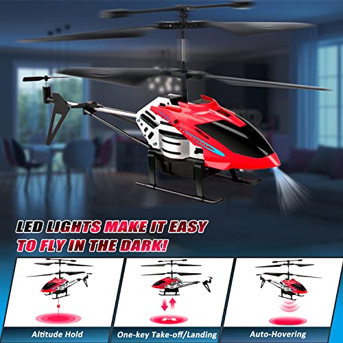 RC Helicopter with One Key Take-Off, Altitude Hold, LED Light, Blue Z936054