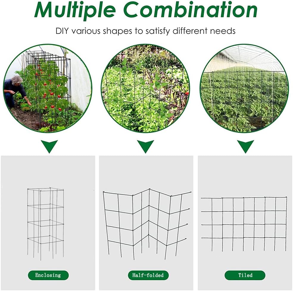 Folding Tomato Cages 39 Inches Tall, Plant Support for Garden Climbing Plants Z77589