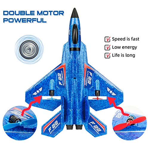 F22 RC Airplane Fighter, 2.4Ghz 2 Channel Remote Control Plane for Kids Beginners Y282