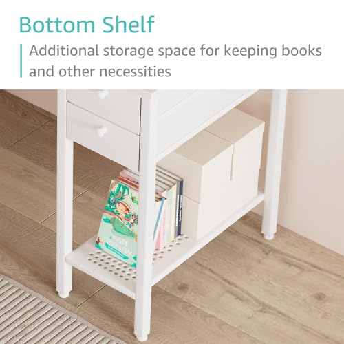 Computer Desk with Fabric Drawers, 40 Inch Reversible Gaming Desk for Small Space Home Office D876