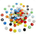 Yellow Mosaic Tiles for Crafts Bulk, Hexagon Ceramic Mosaic Tiles Stained Mosaic Ceramic Pieces Supplies for DIY Coaster Home Mosaic Stepping Stones, Pack of 100, 0.35 Inch