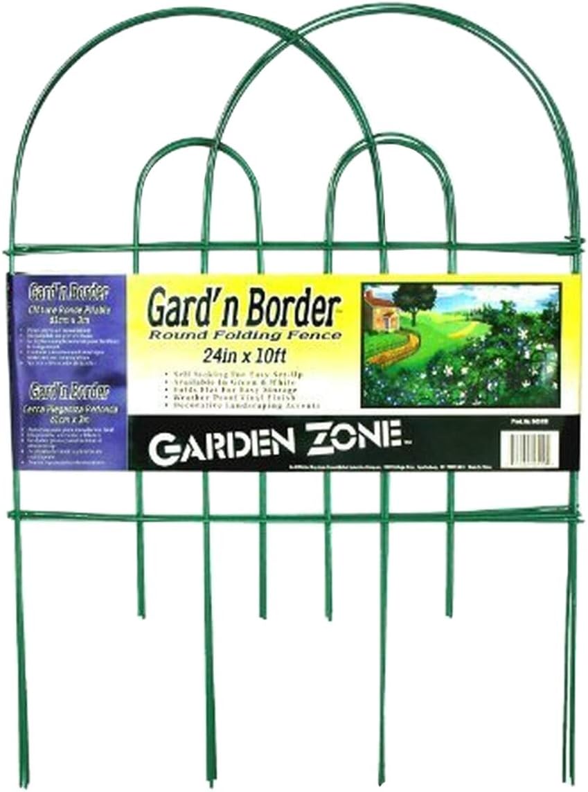 Gard'n Border Round Folding Fence, Green, 24-Inch x 10-Feet (Pack of 1)