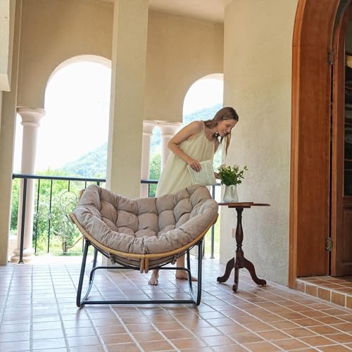 Oversized Patio Papasan Rocking Chair with Wicker Lounge G5657