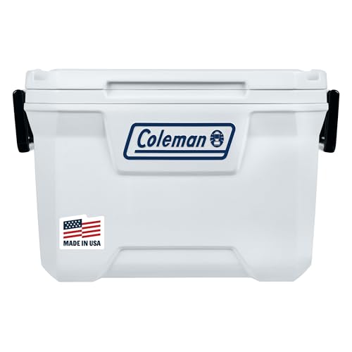 Marine Cooler with Insulated UV Guard Lid, Keeps Ice for 3+ Days, 52qt/100qt/120qt Options J173