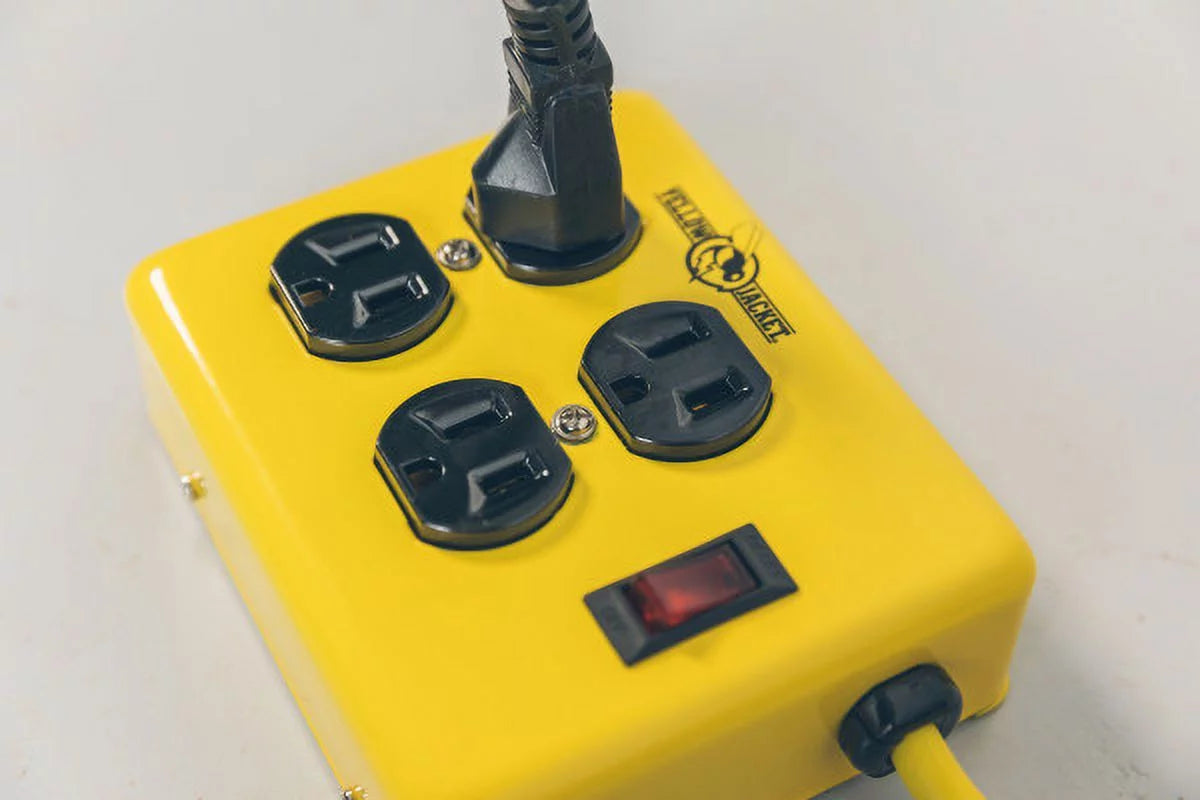 Metal Power Supply Adapter Block with 4 Outlets and Lighted Switch F49864