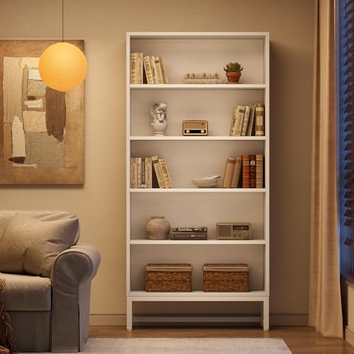 70.8 Inch Tall 5-Tier Bookcase with Closed Back Shelf for Living Room, Bedroom S15331