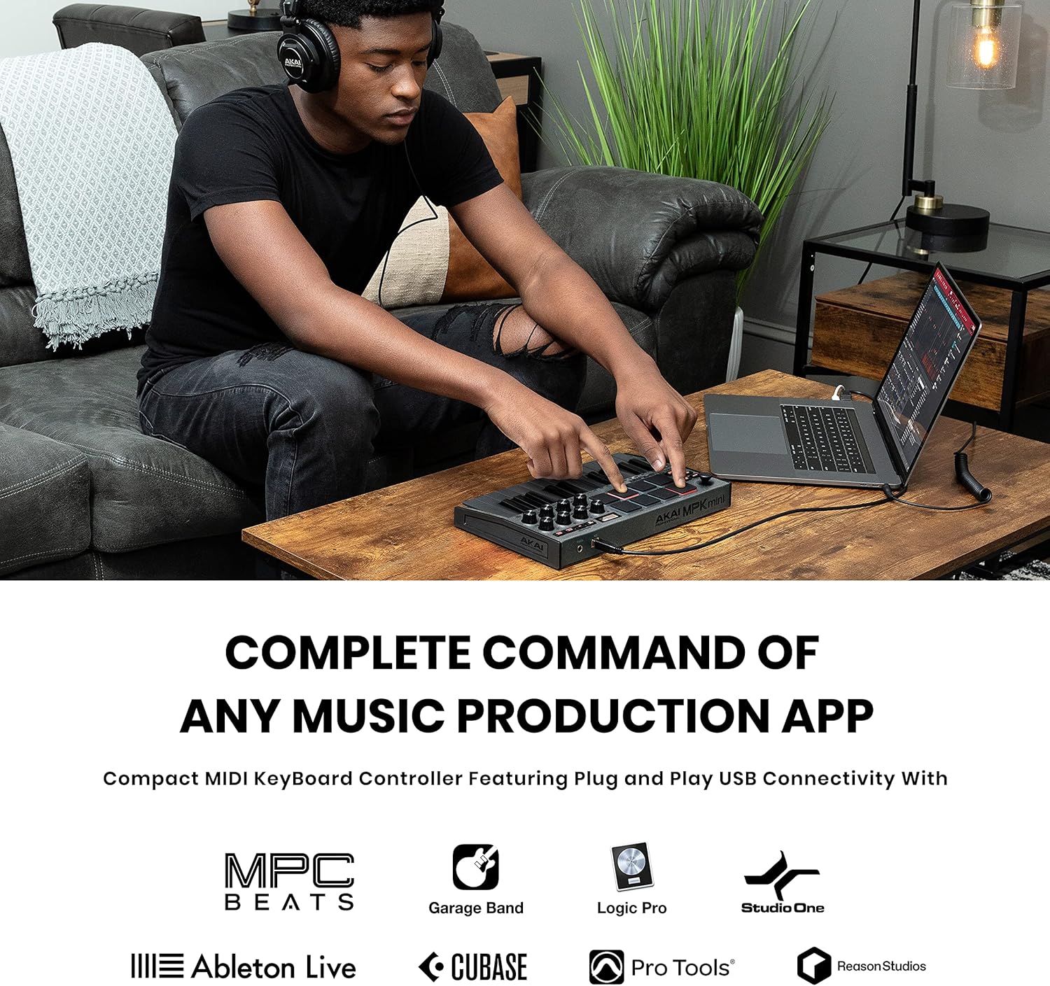 MPC Studio MIDI Controller Beat Maker & 25 Key USB MIDI Keyboard with 8 Drum Pads T360019