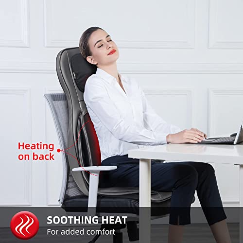 Shiatsu Neck Back Massager with Heat, 3D Kneading Massage Chair Pad, Adjustable Neck Massage, Seat Massager for Full Body Relaxation, Dark Gray D921543