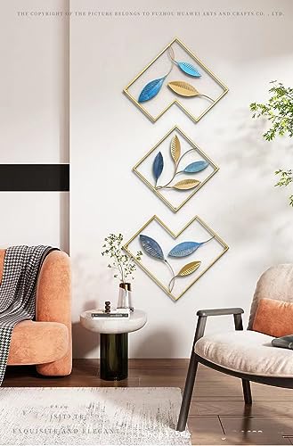 Iron Wall Sculptures Set of 3 Metal Wall Art Decor for Bedroom Living Room Home Office U3108
