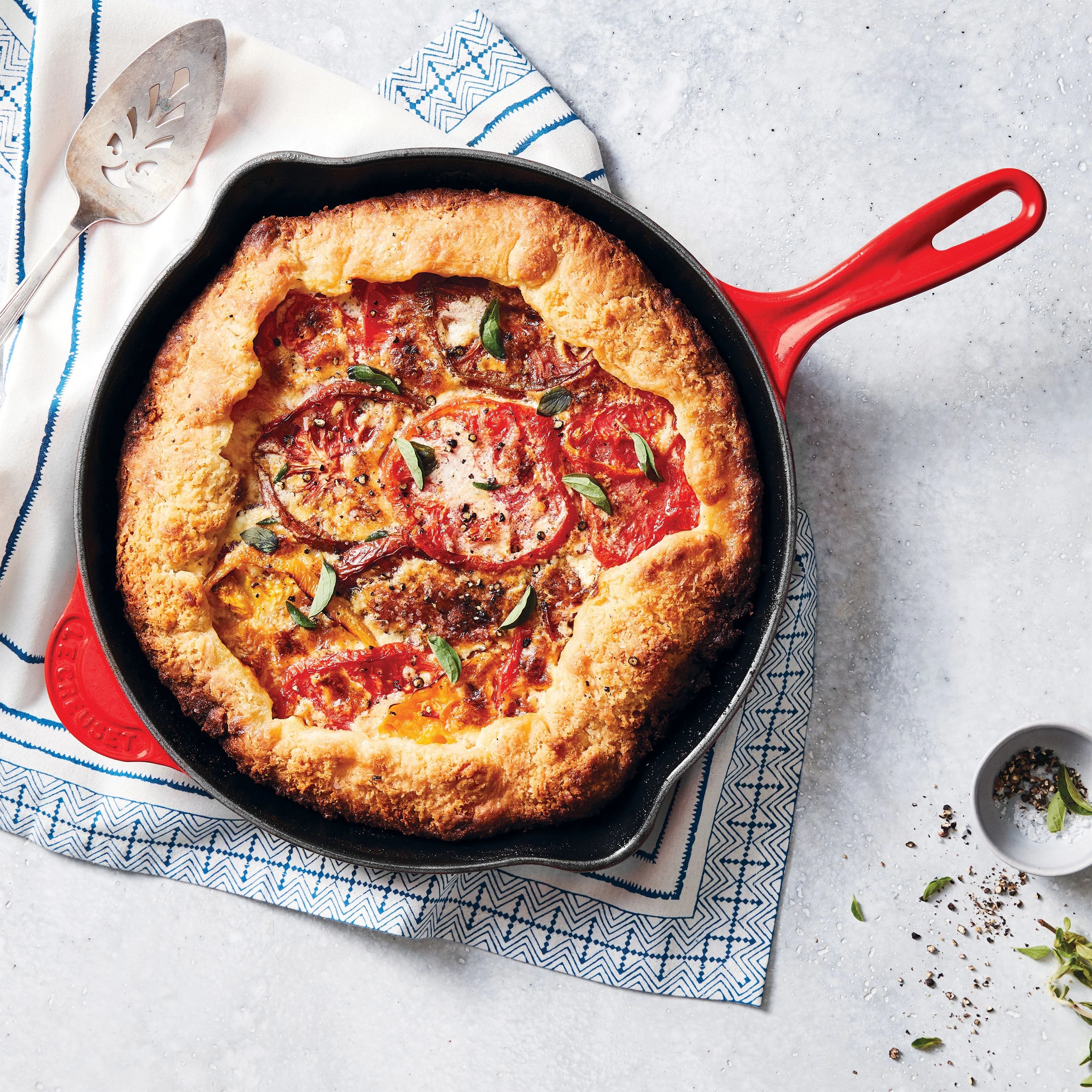 Enameled Cast-Iron Skillet with Iron Handle I6984