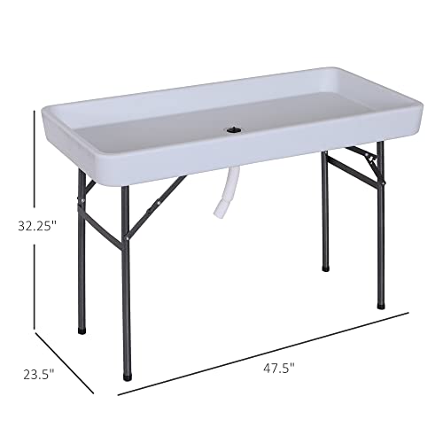 Portable Folding Fish Fillet Cleaning Table with Sink S52425