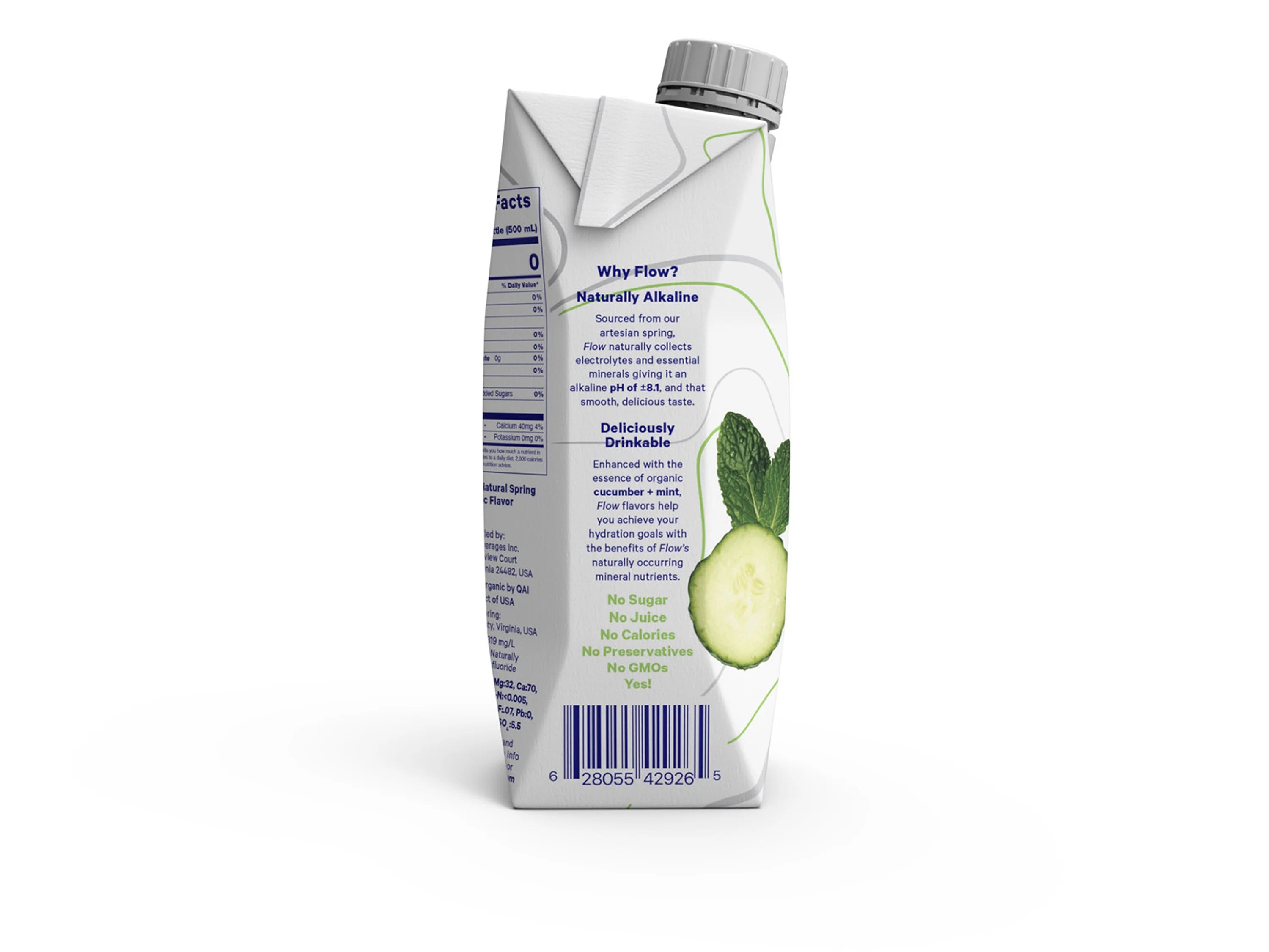 Alkaline Spring Water, Cucumber Mint Flavored, 16.9 fl oz, 12 Pack W696167
