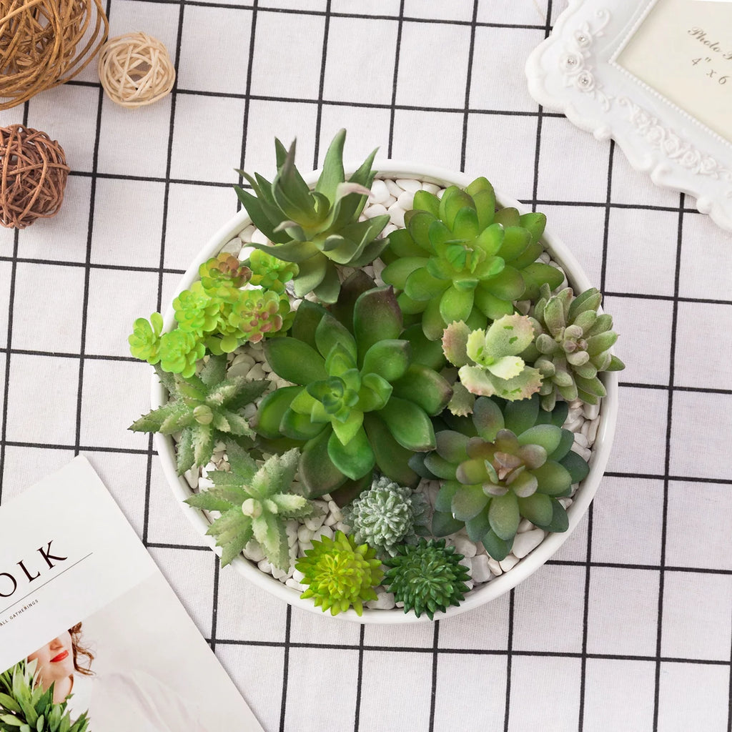 8 inch White Ceramic Round Succulent Planter G755