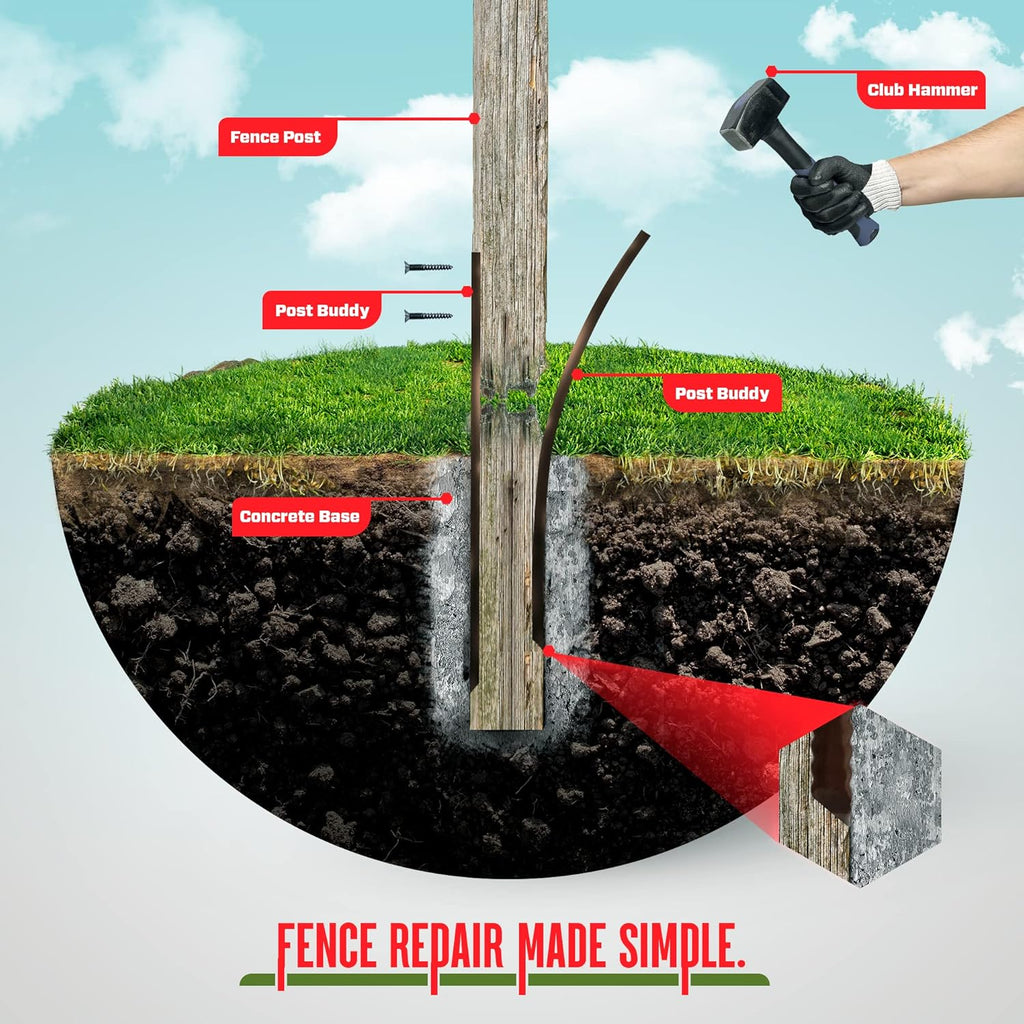Pack of 2 Fence Post Repair for Broken Wood Post X33921