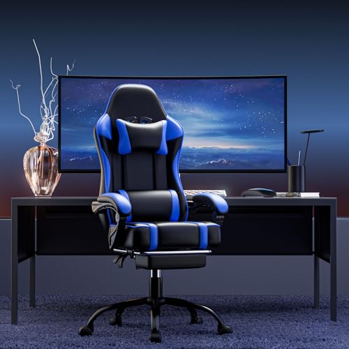 Ergonomic Gaming Chair with Footrest, Reclining, Lumbar Support I1131