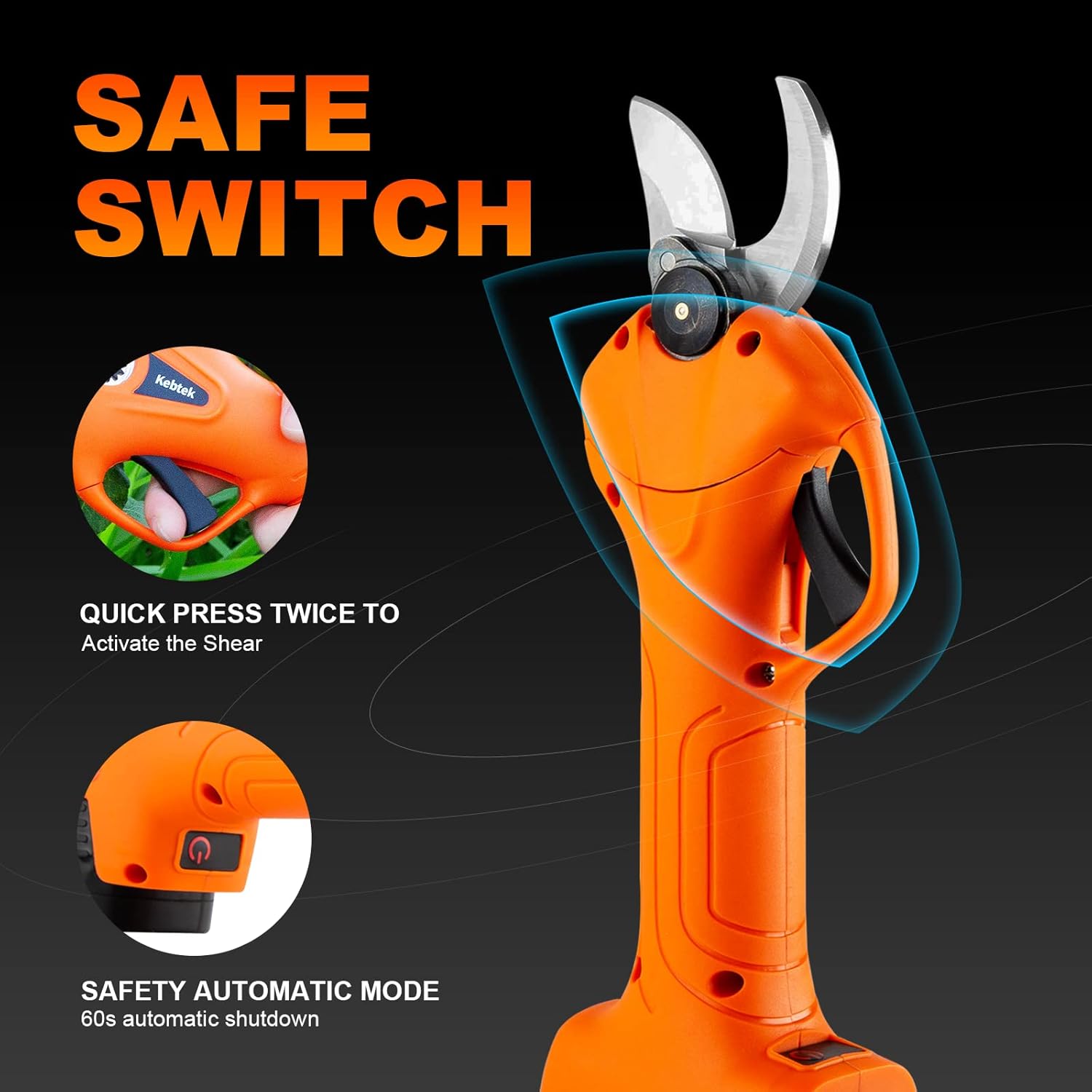 Cordless Electric Pruning Shears with 2Ah Batteries, 25mm Cutting Diameter A3494