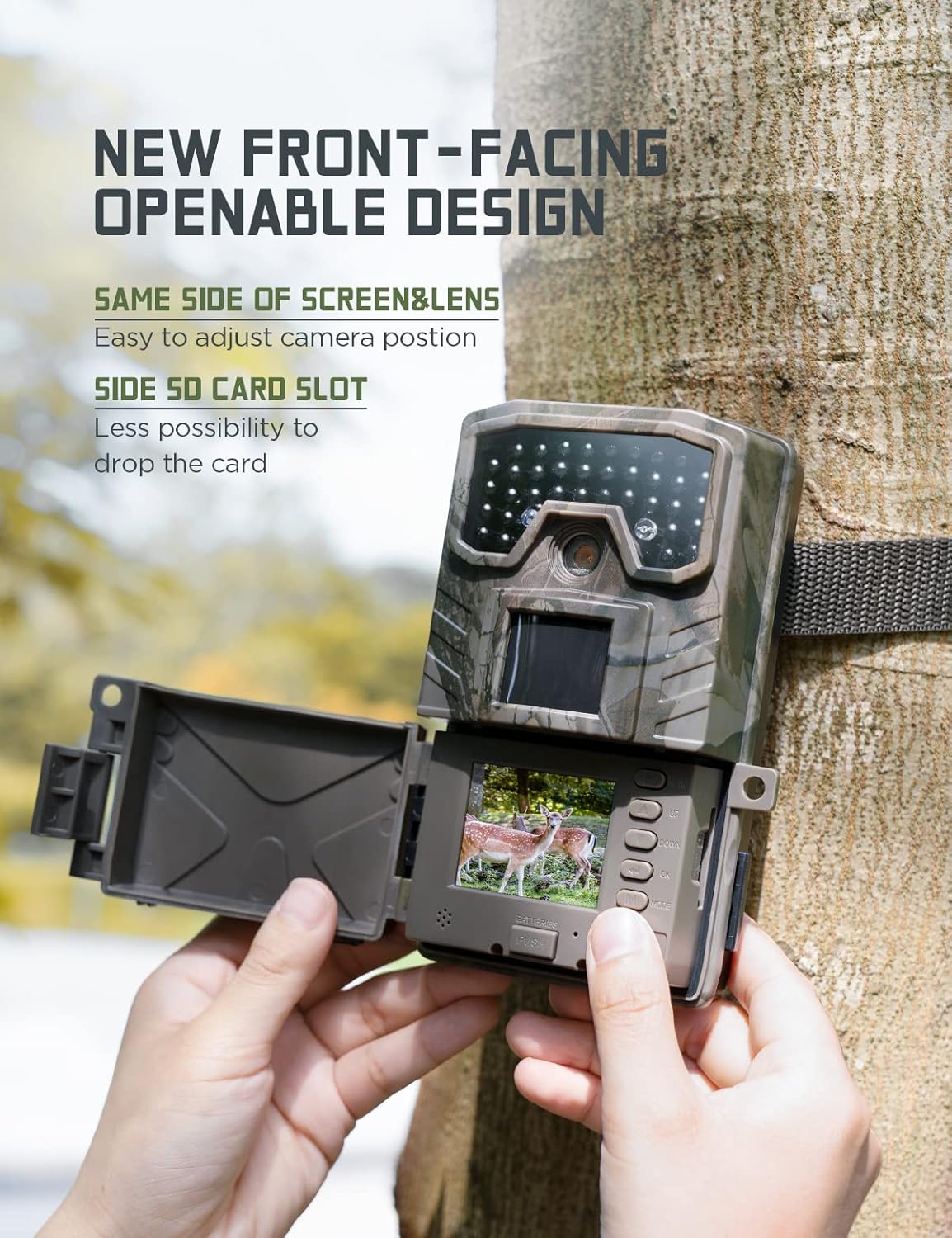 Trail Camera, 30MP 1080P, Night Vision, Motion Activated, IP66 Waterproof V49582