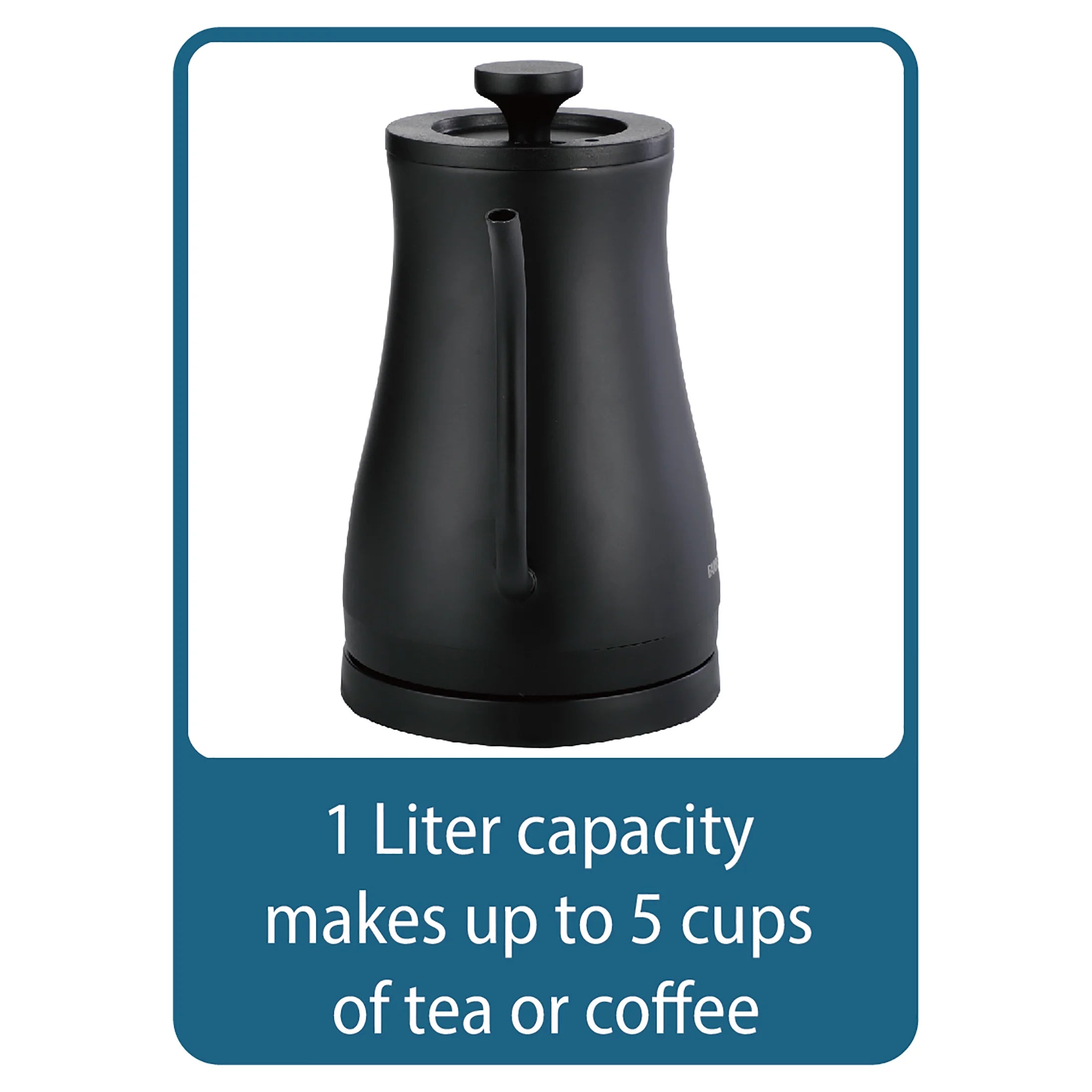 Gooseneck Electric Kettle, 1 Liter, Black W78645
