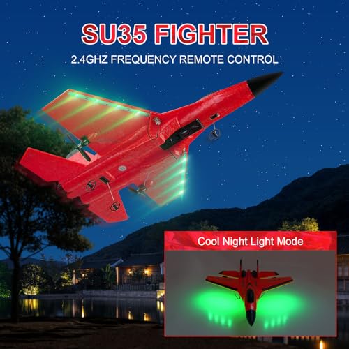 RC Airplane 2.4GHz Ready to Fly with Night Lights USB Charging R21201