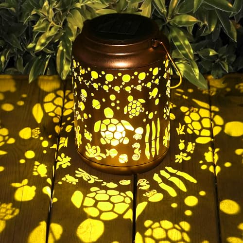 Solar Lanterns Outdoor Turtle Garden Decor Waterproof Hanging Light L4405