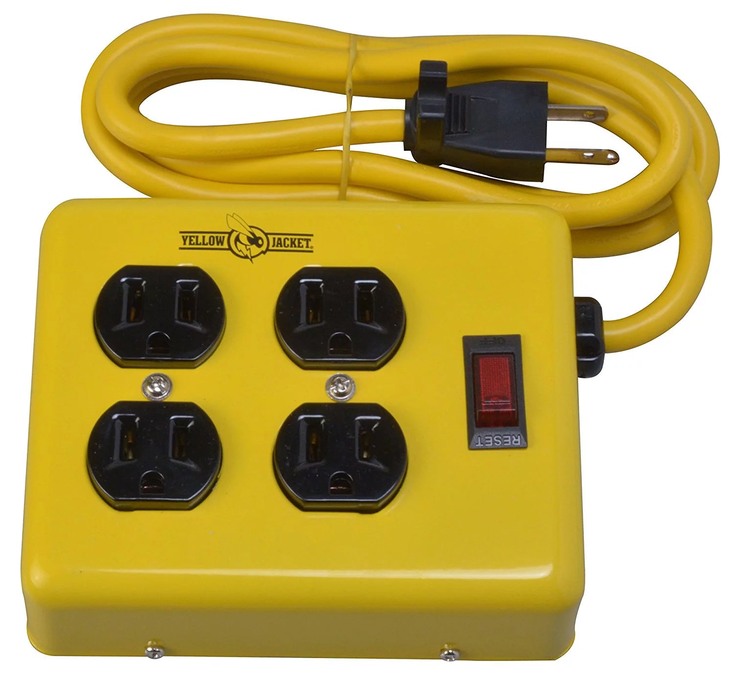 Metal Power Supply Adapter Block with 4 Outlets and Lighted Switch F49864