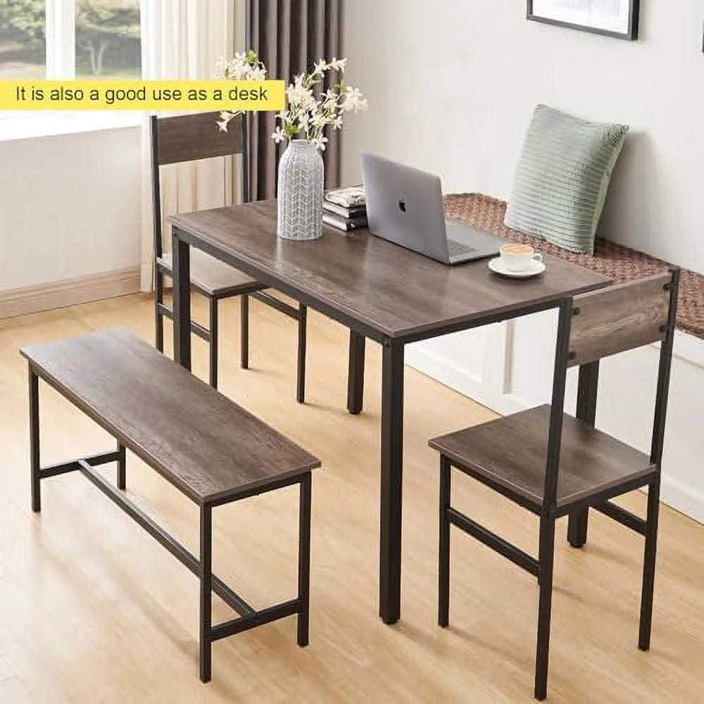 Small Kitchen Table and Chairs for 4 with Bench E29662