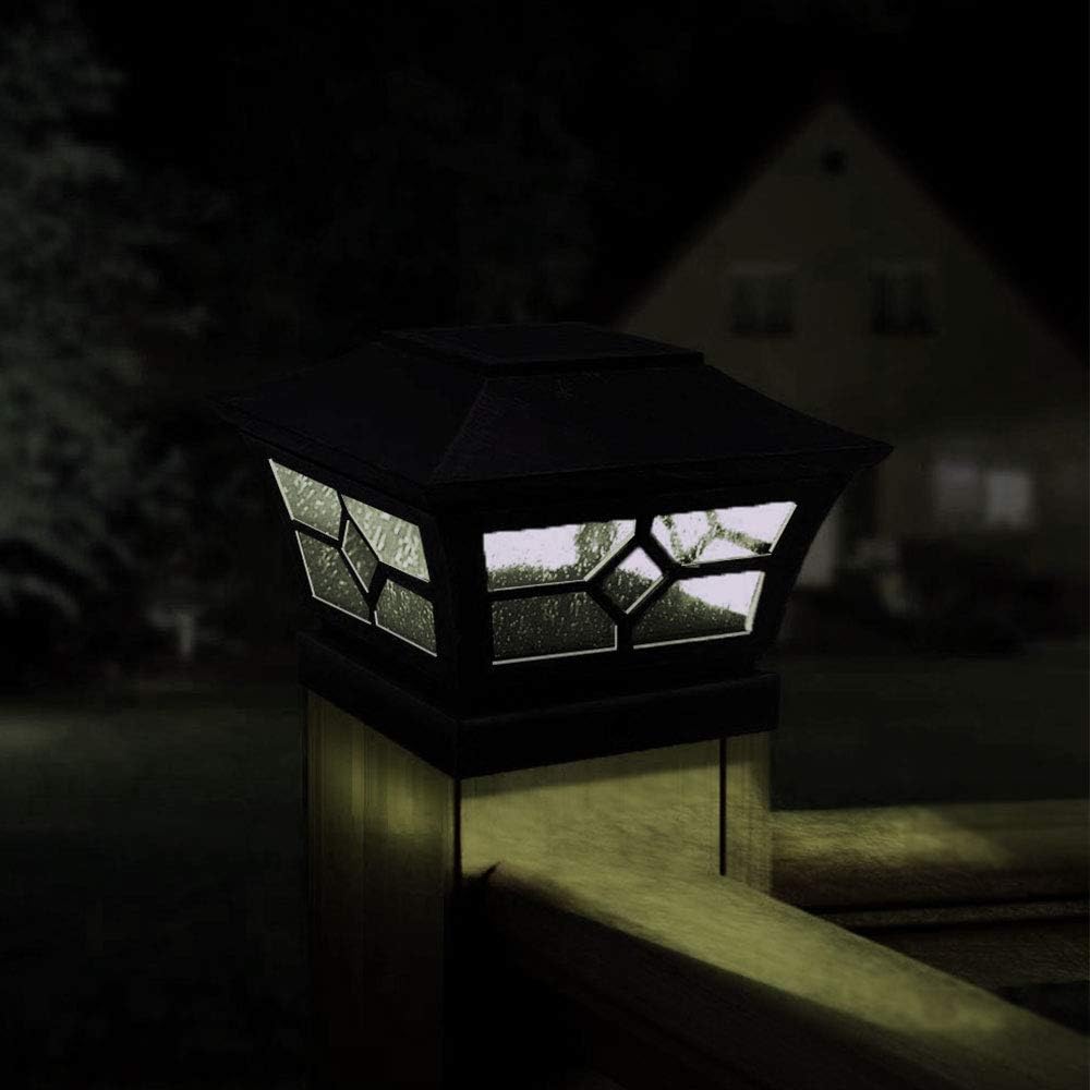 Solar Post Cap Light for Wood Fence Post, Outdoor Garden Deck, Bronze X55523